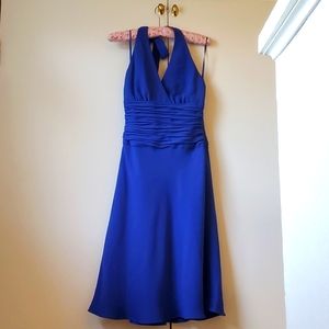 Sexy cobalt blue halter dress